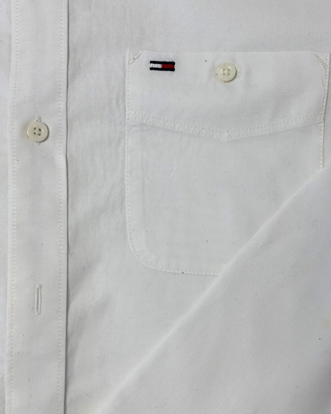 Tommy Hilfiger Denim White Cotton Oxford Long Sleeve Shirt