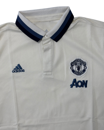 Adidas Manchester United AON White Climalite Polo Shirt S