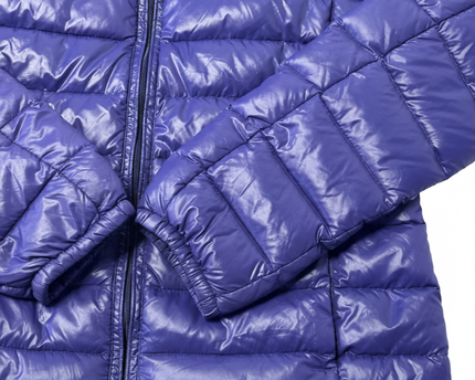 Benetton Purple Lightweight Hooded Puffer Down Jacket