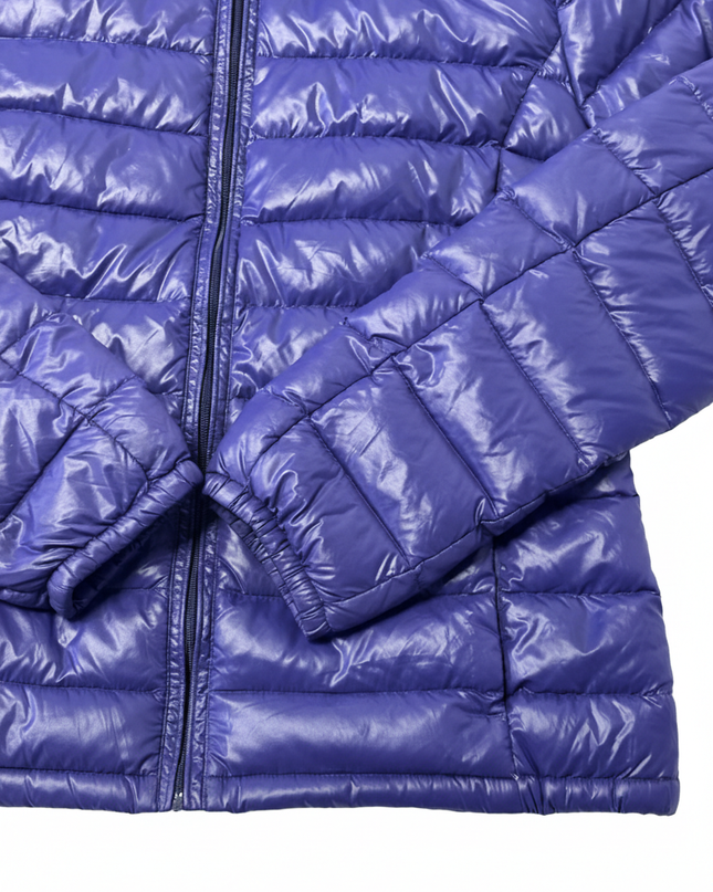 Benetton Purple Lightweight Hooded Puffer Down Jacket
