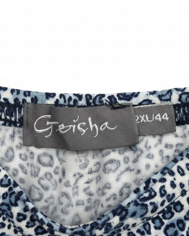 Geisha Blue Leopard Print Sleeveless Mini Slip Dress