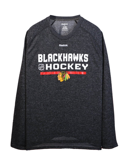 Reebok NHL Chicago Blackhawks Charcoal Long-Sleeve T-Shirt