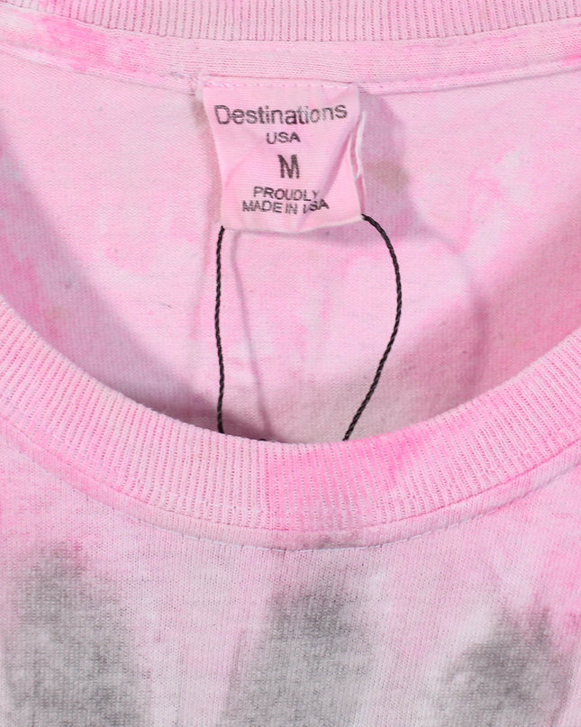 Destinations USA Great Smoky Mountains Pink & Grey Tie-Dye T-Shirt Made in USA