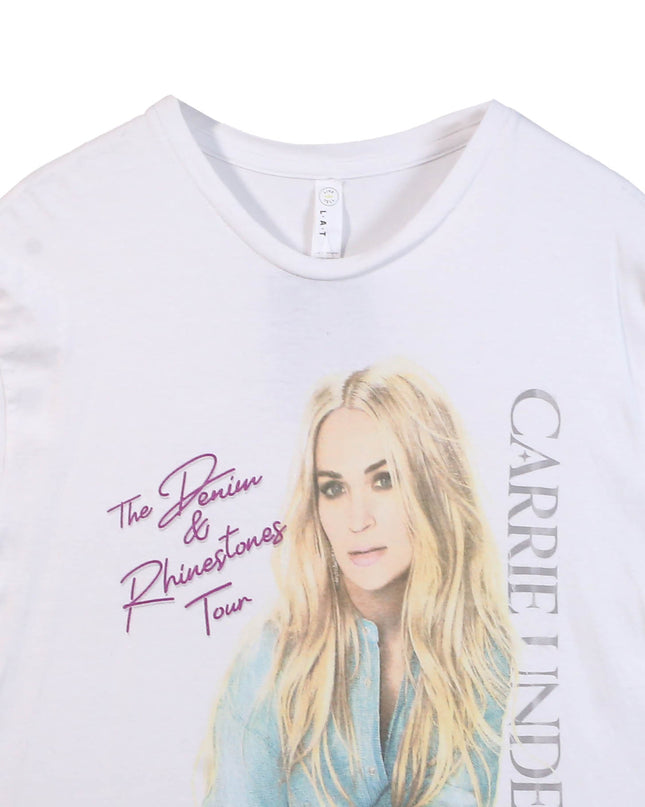 L.A.T Carrie Underwood The Denim And Rhinestones Tour White T-Shirt