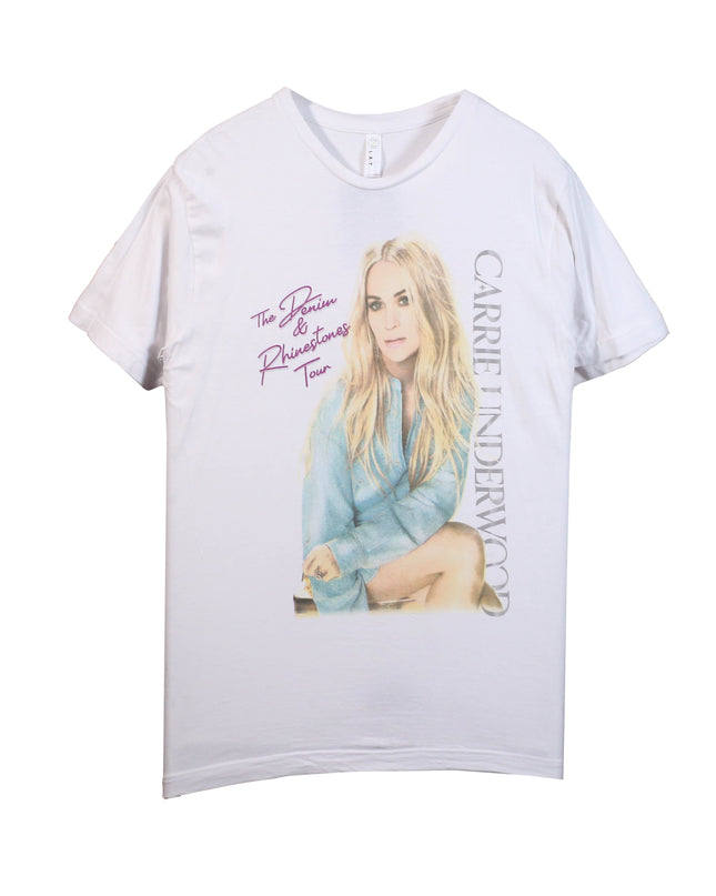 L.A.T Carrie Underwood The Denim And Rhinestones Tour White T-Shirt