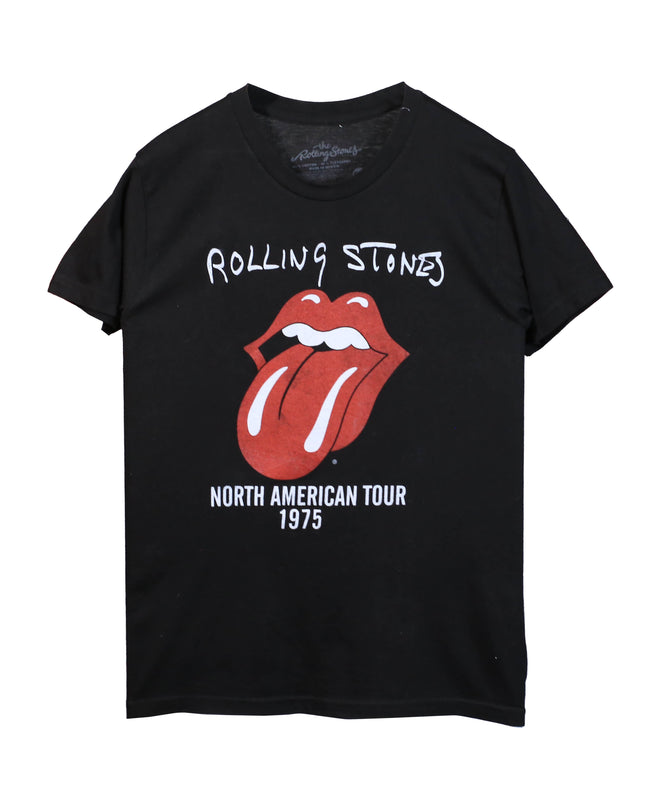 The Rolling Stones Tongue logo 1975 N. American Tour Black T-Shirt