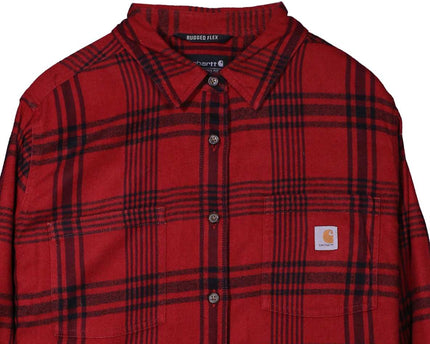 Carhartt Rugged Flex Red & Black Relaxed Fit Plaid Shirt