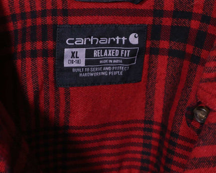Carhartt Rugged Flex Red & Black Relaxed Fit Plaid Shirt
