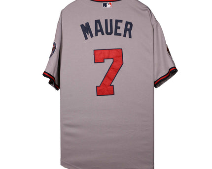 Majestic MLB Minnesota Twins Joe Mauer #7 Grey Authentic Jersey