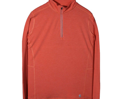 Carhartt Force Heathered Clay Red 1/4 Zip Pullover Shirt