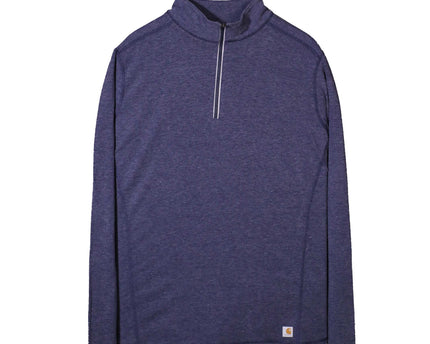 Carhartt Force Heather Navy Blue Quarter-Zip Pullover