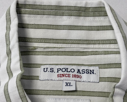 U.S. Polo Assn. Green Striped Long Sleeve Button-Down Shirt