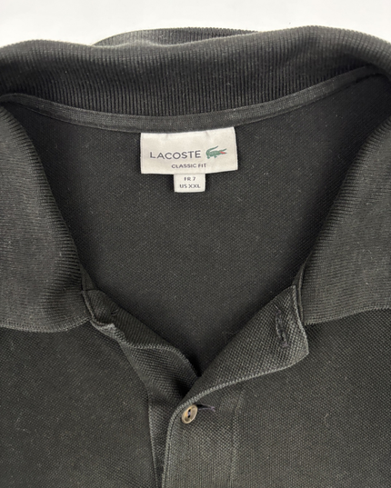 Lacoste Classic Fit Long Sleeve Cotton Piqué Black Polo Shirt - XL