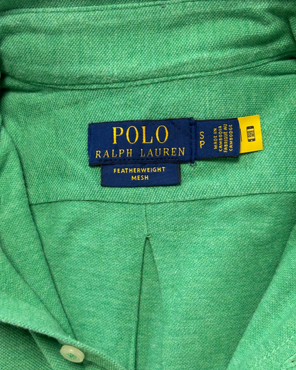 Ralph Lauren Featherweight Mesh Green Button-Down Shirt - XS