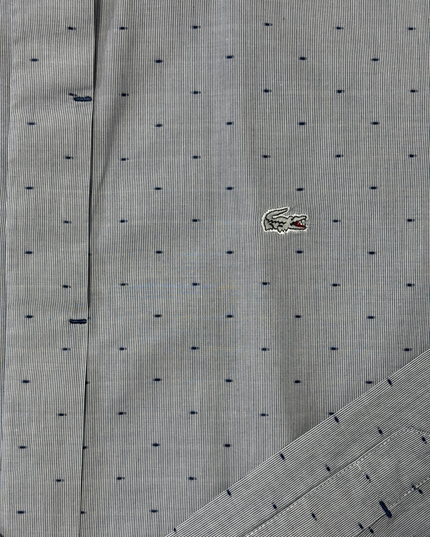 Lacoste Slim Fit Classic Long-Sleeve Gray Micro Dot Pattern Shirt