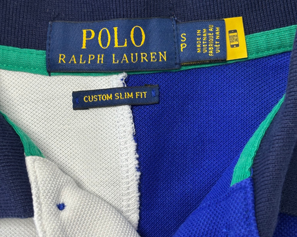 Ralph Lauren Custom Slim Fit Multicolor Block Piqué Polo Shirt - XS