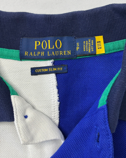 Ralph Lauren Custom Slim Fit Multicolor Block Piqué Polo Shirt - XS