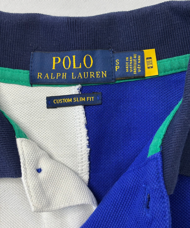 Ralph Lauren Custom Slim Fit Multicolor Block Piqué Polo Shirt - XS