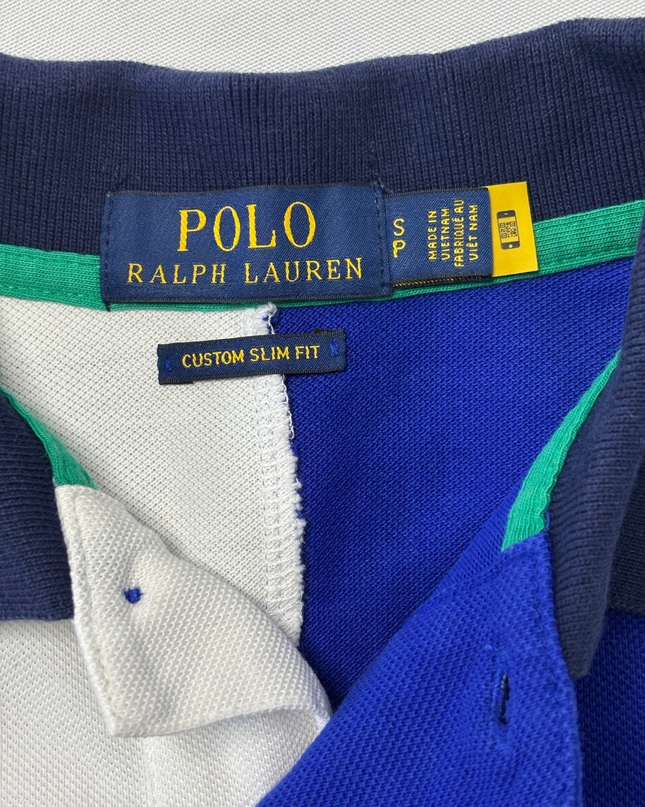 Ralph Lauren Custom Slim Fit Multicolor Block Piqué Polo Shirt - XS