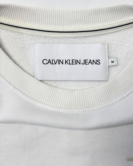 Calvin Klein Jeans White CK Logo Crewneck Sweatshirt
