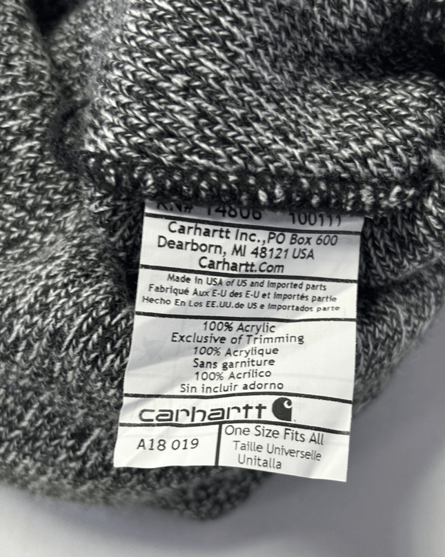 Carhartt MJT Logo Grey Marl USA Flag Patch Beanie