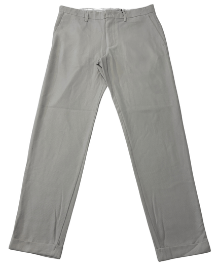 ZARA Stone Light Grey Micro-Pattern Slim Fit Chino Trousers