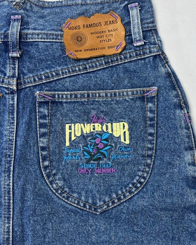 HOKO Famous Jeans 'Flower Club' Vintage High-Waist Denim Skirt