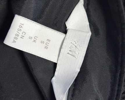 H&M Black Ruffle Collar Puff Sleeve Blouse