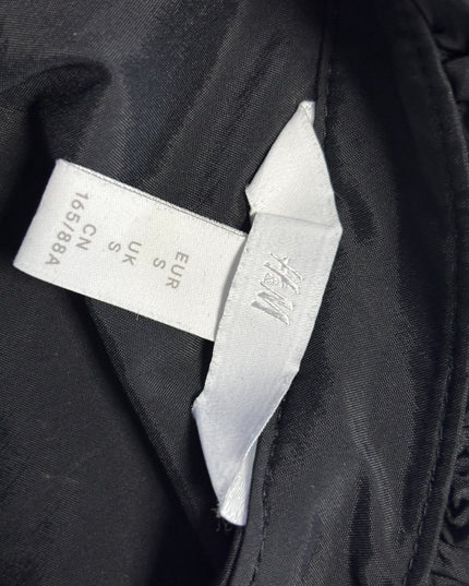 H&M Black Ruffle Collar Puff Sleeve Blouse