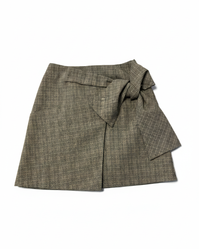 Murua Multicolor Plaid Wrap Mini Skirt