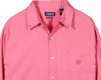 Chaps Easy Care Coral Pink Casual Button-Down Shirt