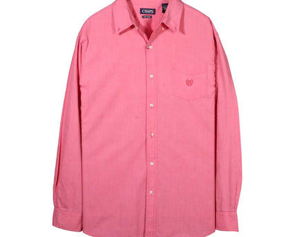 Chaps Easy Care Coral Pink Casual Button-Down Shirt
