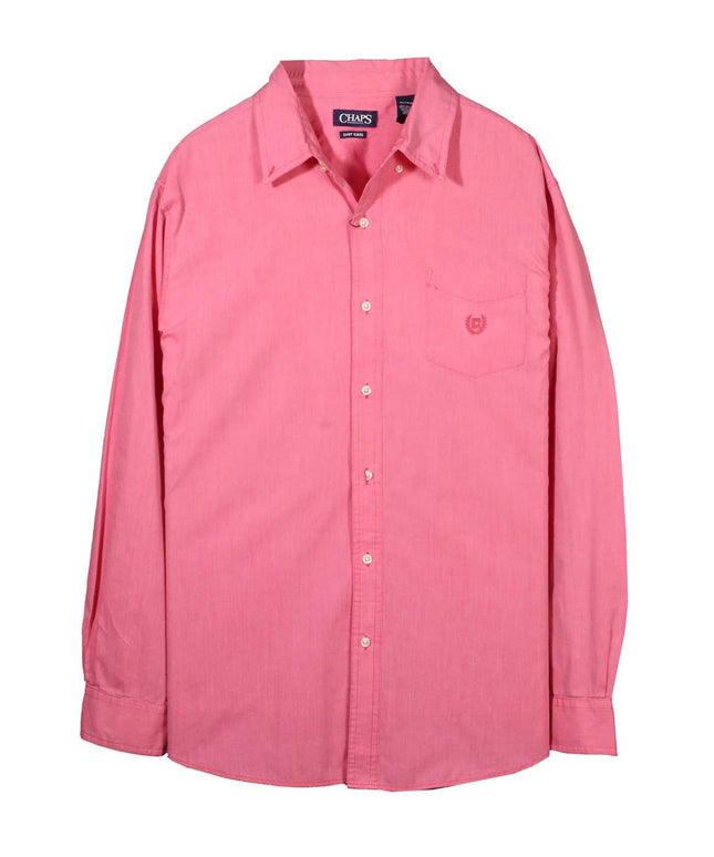 Chaps Easy Care Coral Pink Casual Button-Down Shirt