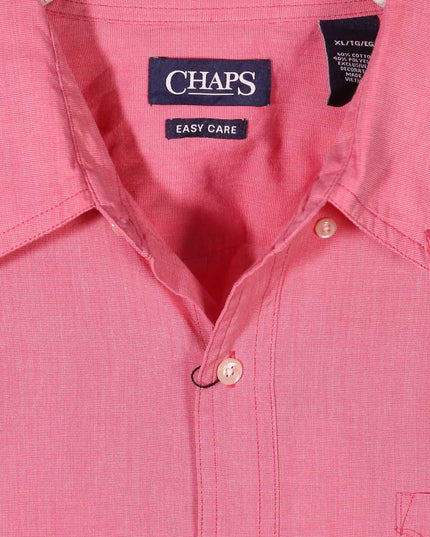 Chaps Easy Care Coral Pink Casual Button-Down Shirt