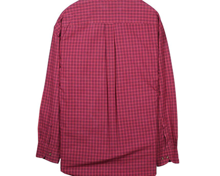 Nautica Red Plaid Button Down Long Sleeve Shirt
