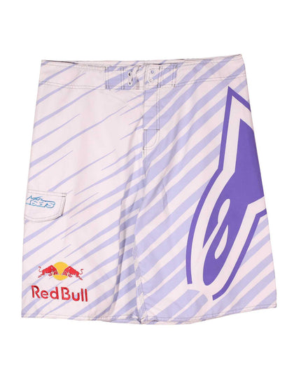 SPECIAL COLLAB Alpinestars x Red Bull White & Purple Graphic Board Shorts
