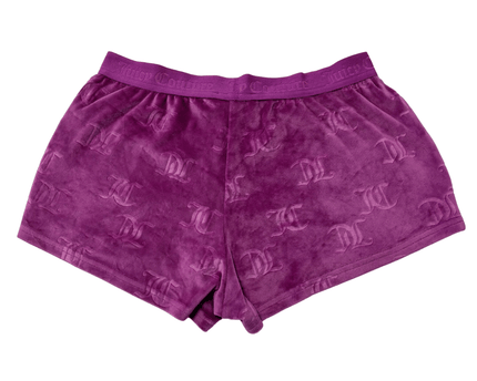Juicy Couture Monogram Velour in Purple Shorts