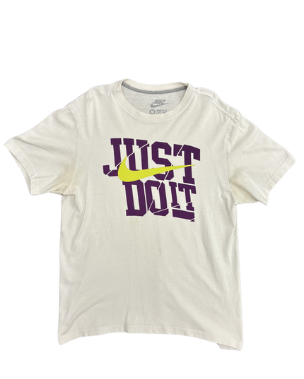 Nike “Just Do It” Graphic Retro Swoosh Design White T-Shirt - M