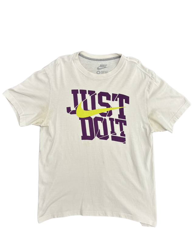 Nike “Just Do It” Graphic Retro Swoosh Design White T-Shirt - M