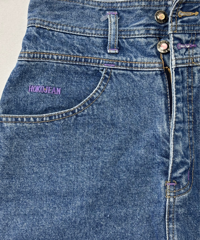 HOKO Famous Jeans 'Flower Club' Vintage High-Waist Denim Skirt