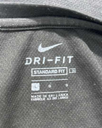 Nike Dri-FIT Black Tee with Gradient Swoosh Graphic - L