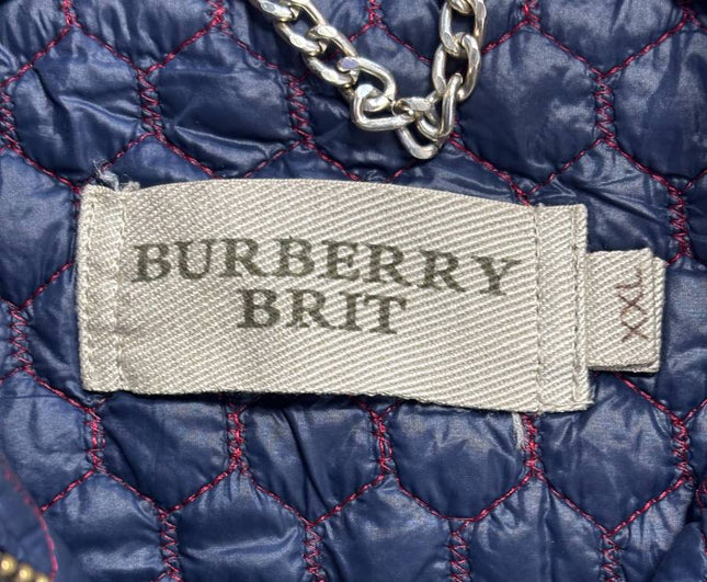 Burberry Brit Navy Blue Quilted Zip-Up Jacket