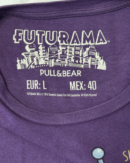 Vintage Futurama x Pull&Bear Graphic Purple T-Shirt - L