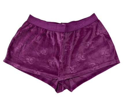Juicy Couture Monogram Velour in Purple Shorts