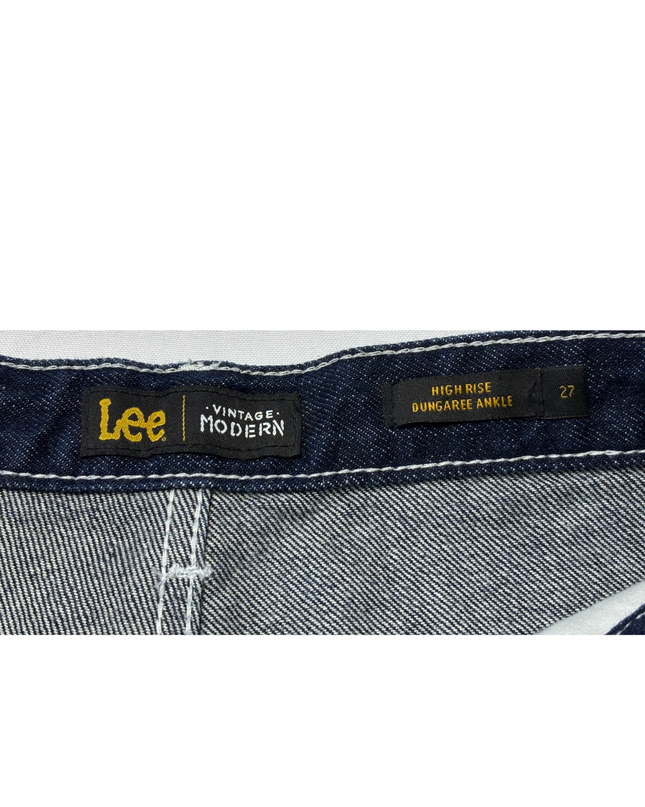 Lee Vintage Modern Dark Wash High Rise Dungaree Ankle Jeans