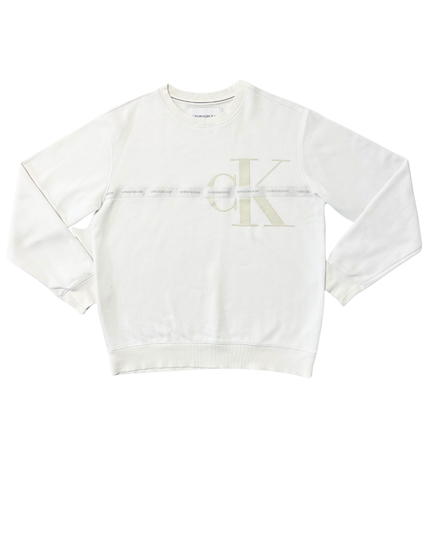 Calvin Klein Jeans White CK Logo Crewneck Sweatshirt