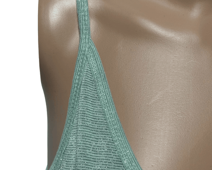 Jennifer Lopez Mint Green Glitter Ribbed Tank Top