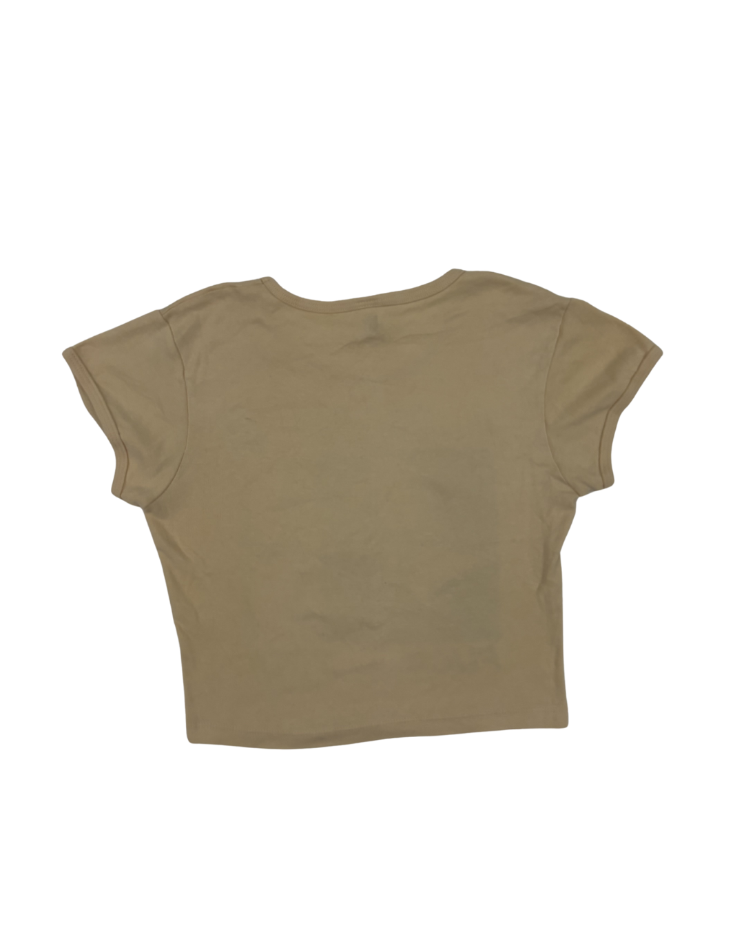 Los Angeles Apparel Cotton Baby Punk Graphic Beige Crop T-Shirt - XS
