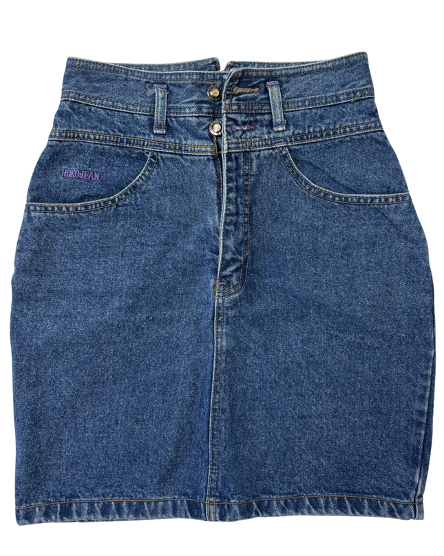 HOKO Famous Jeans 'Flower Club' Vintage High-Waist Denim Skirt