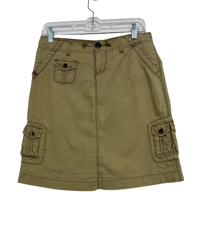 Unionbay Khaki Utility Pocket Cargo Mini Skirt - M | Waist:30"